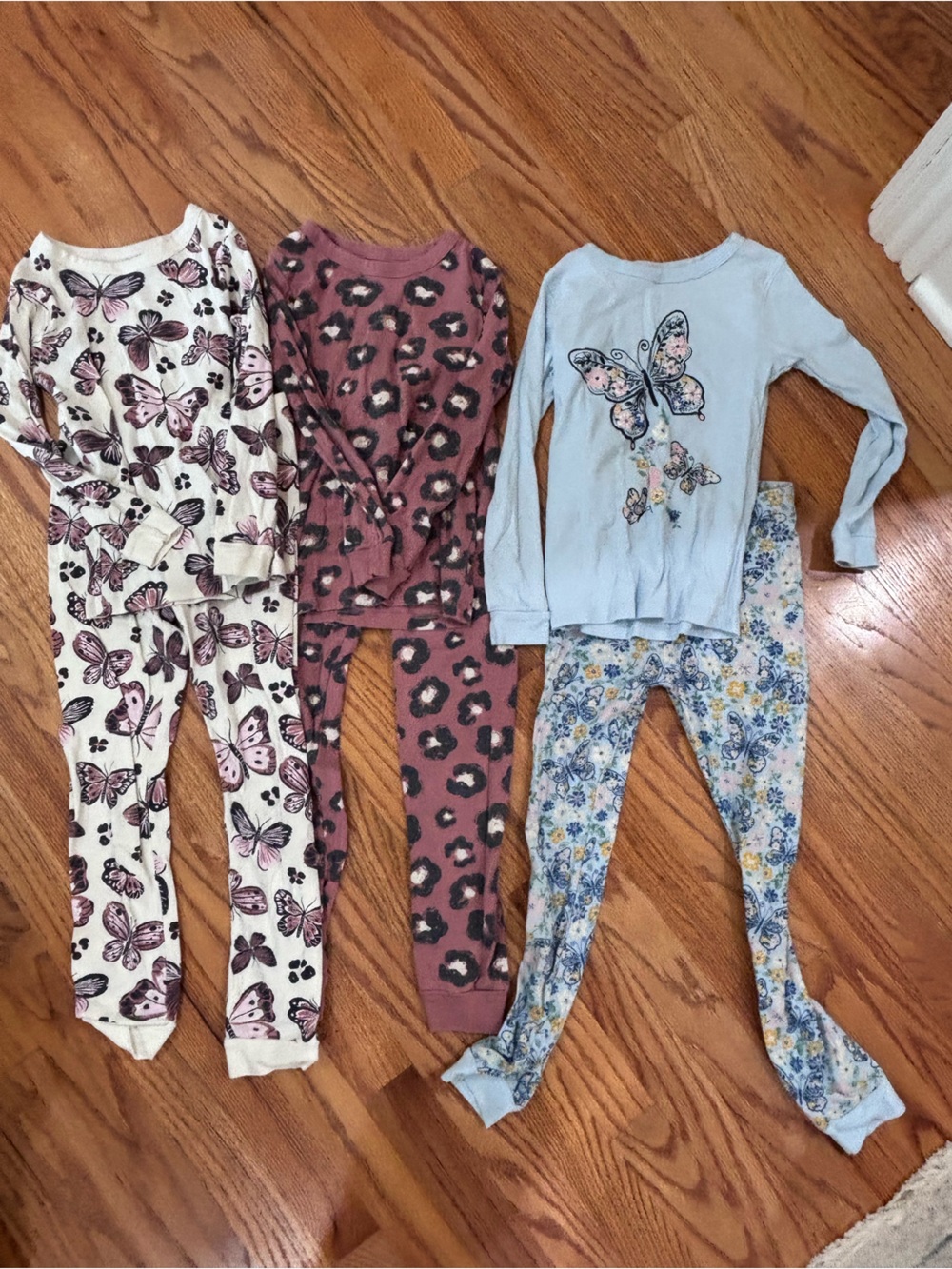 Member’s Mark Kids Long Sleeve Butterfly & Floral Pajama Sets Sz 7